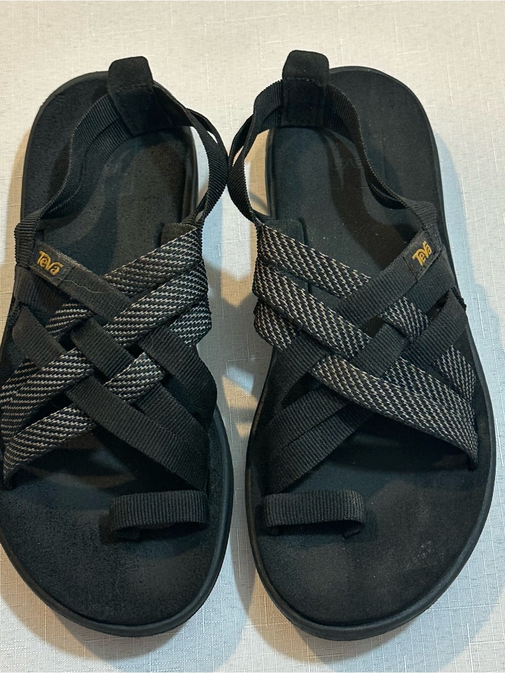 Teva Black Gray Strappy Sport Sandals Size 6